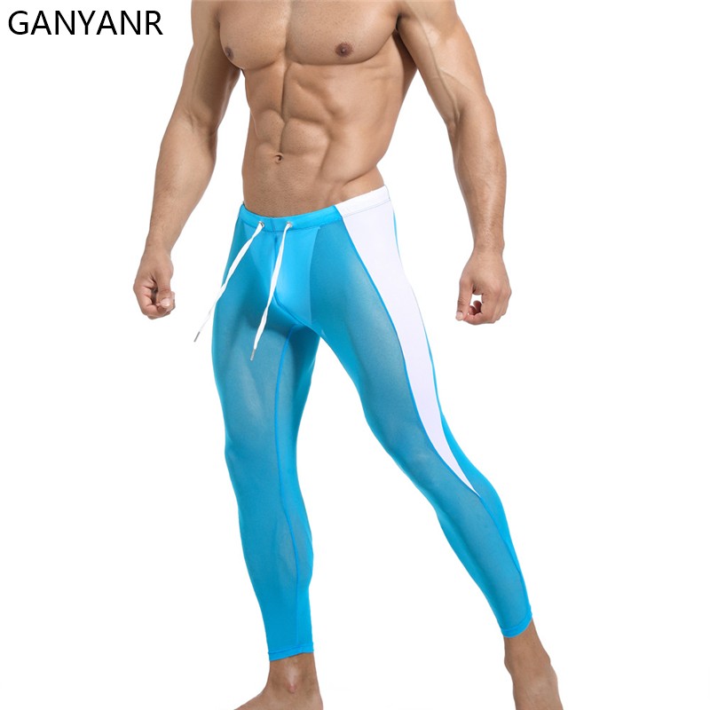 GANYANR Running Tights Men Com - Compression Long Pant ulasan dan harga