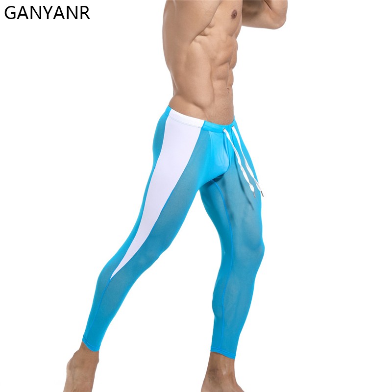 GANYANR Running Tights Men Com - Compression Long Pant ulasan dan harga