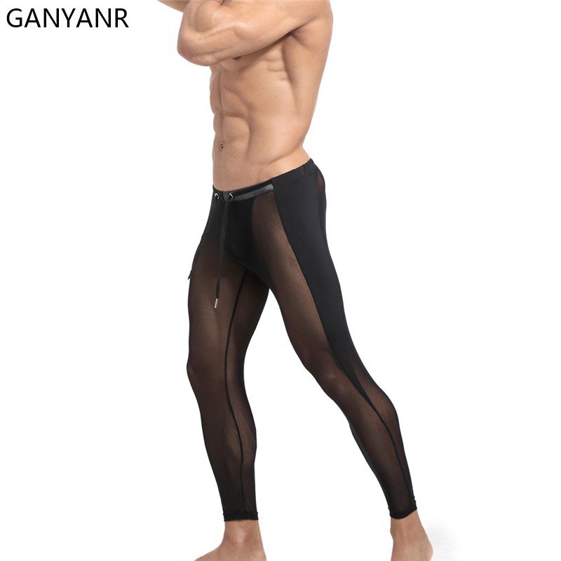 GANYANR Running Tights Men Com - Compression Long Pant ulasan dan harga