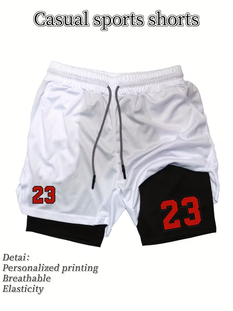 2026 New Men's Quick-Dry Doubl - Compression Shorts Athletes ulasan dan harga