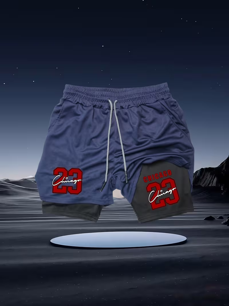 2026 New Men's Quick-Dry Doubl - Compression Shorts Athletes ulasan dan harga
