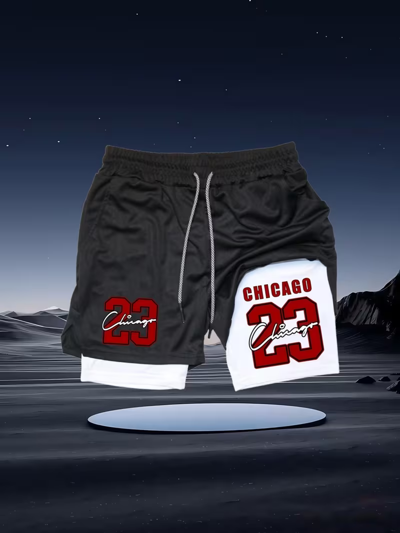 2026 New Men's Quick-Dry Doubl - Compression Shorts Athletes ulasan dan harga