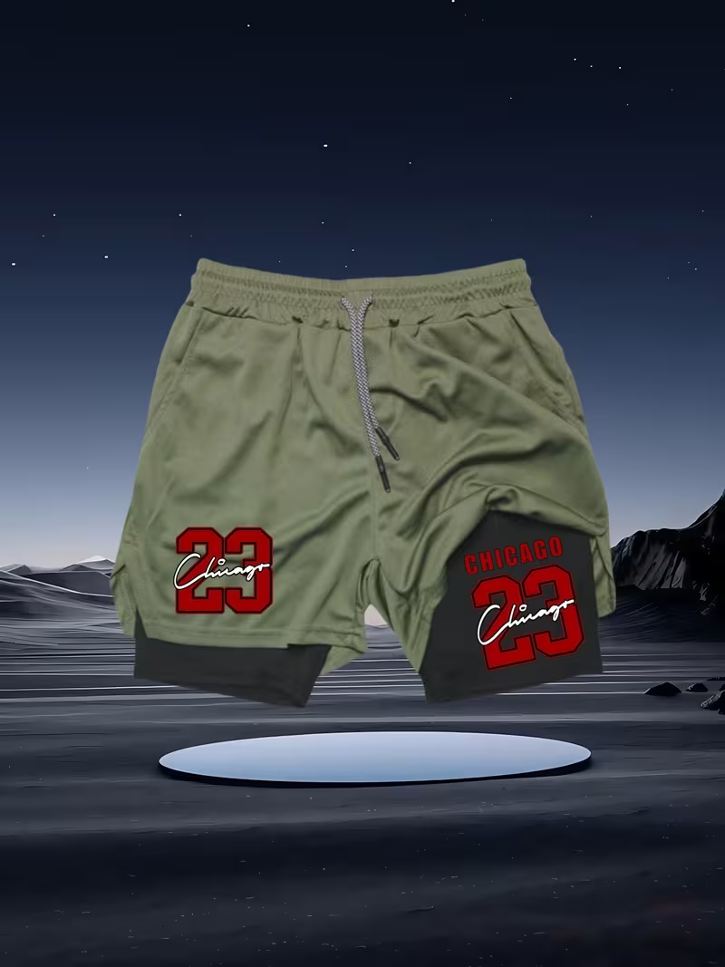 2026 New Men's Quick-Dry Doubl - Compression Shorts Athletes ulasan dan harga