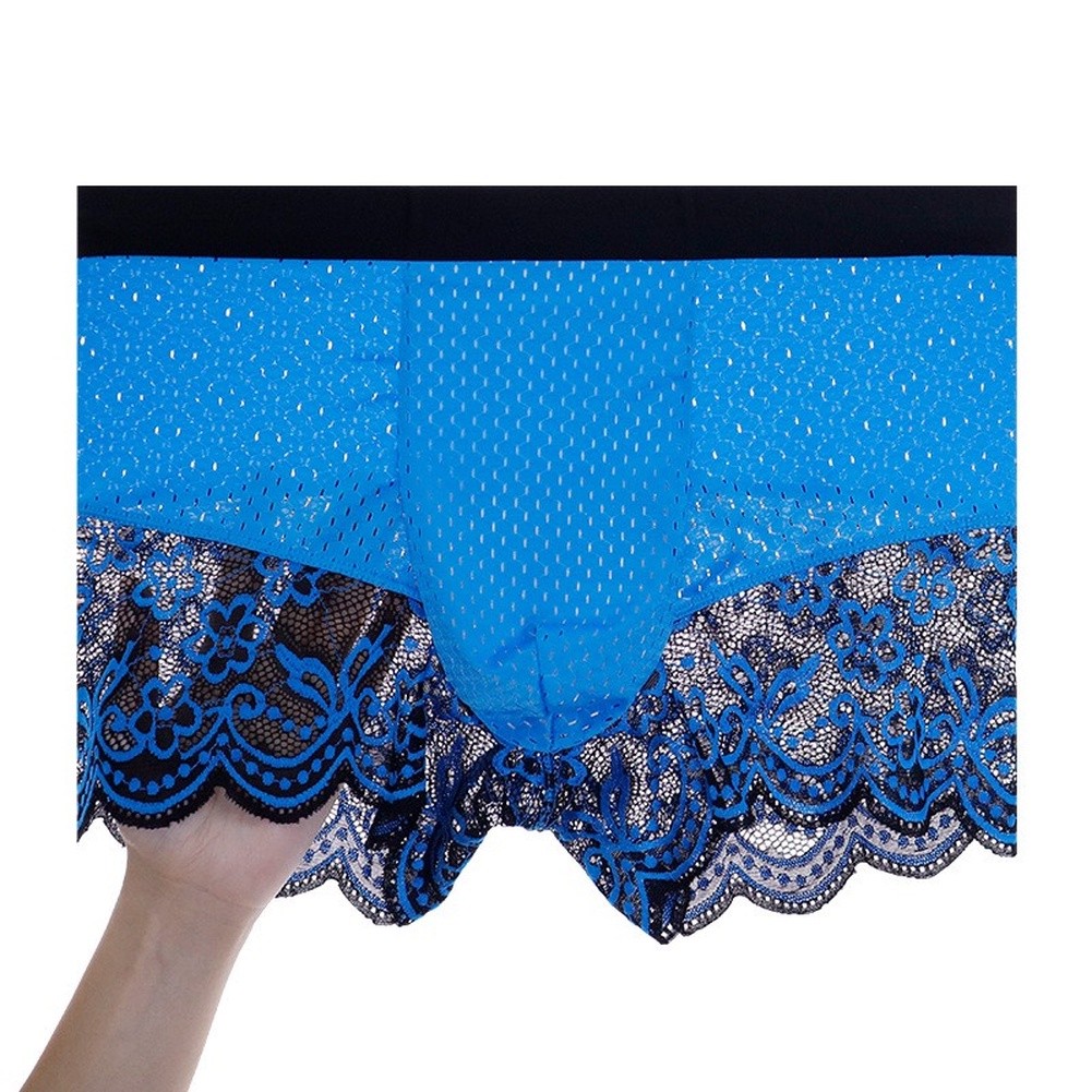 Men's Ice Silk Lace Mesh Boxer - Pouch Boxer Pouch ulasan dan harga