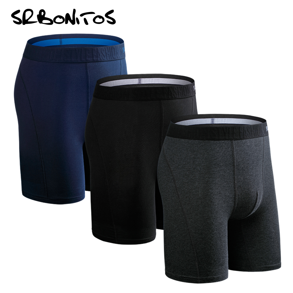 3pcs Set Long Leg Boxer Shorts - Boxer Brief Pack Cotton ulasan dan harga