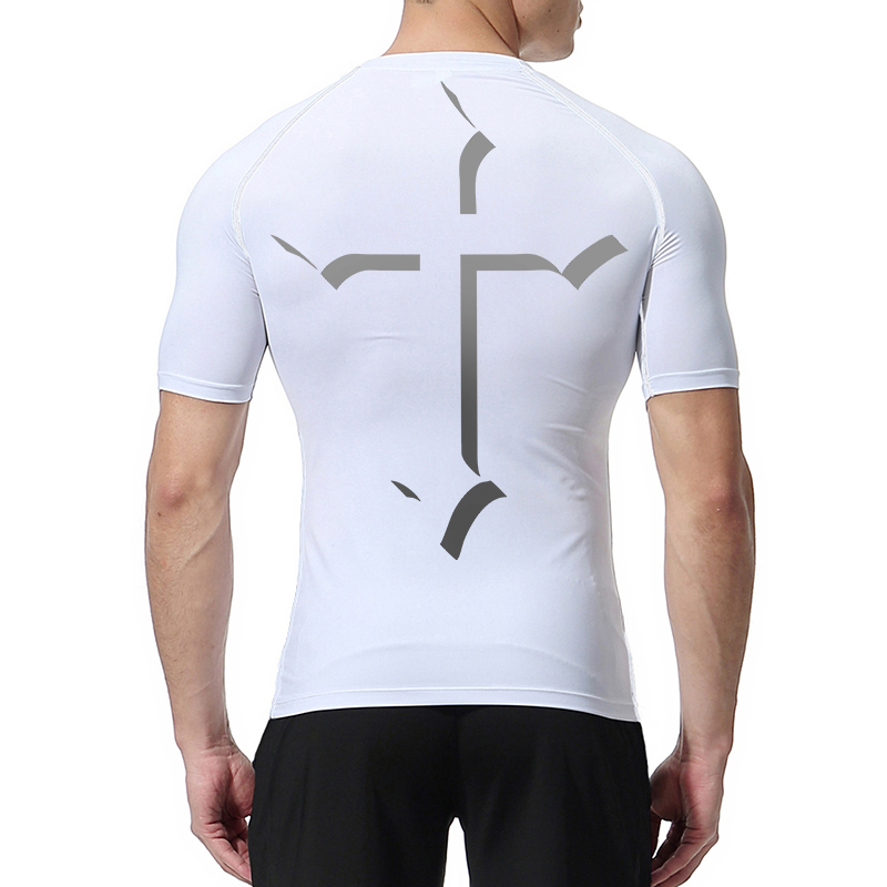 Cross Print Compression Shirt  - Base Layer Top ulasan dan harga