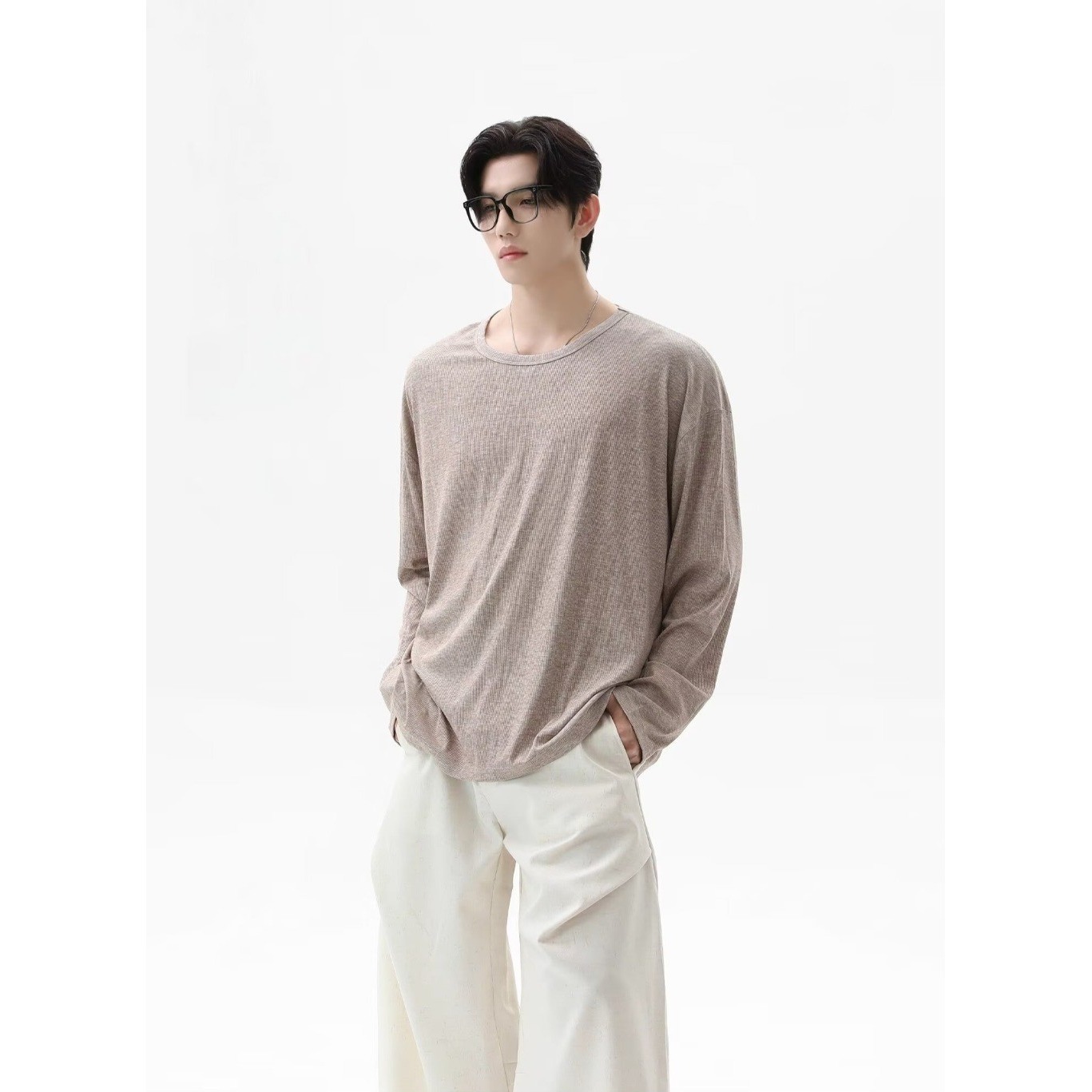 2026 Autumn New Texture Long S - Undershirt Crew Neck ulasan dan harga