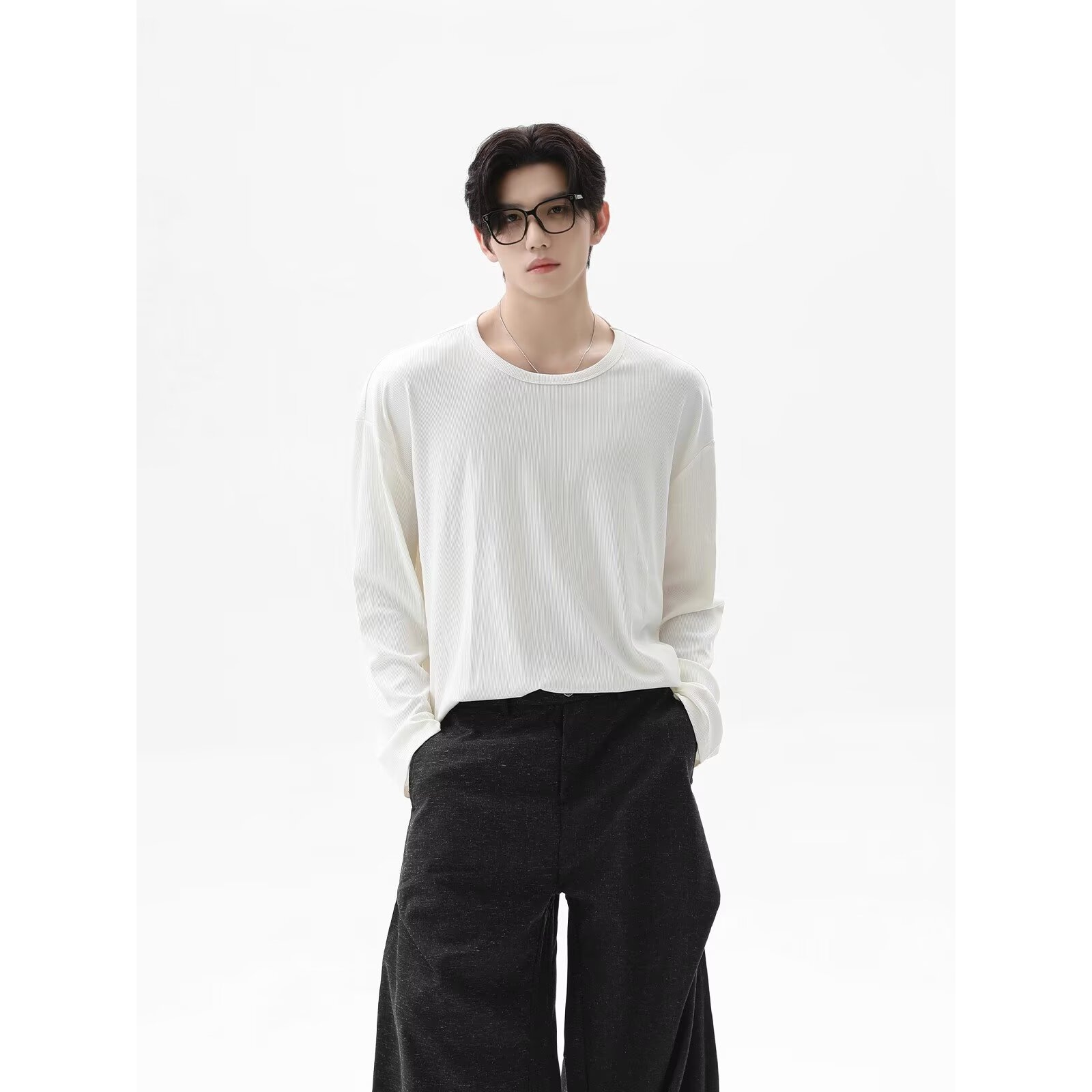 2026 Autumn New Texture Long S - Undershirt Crew Neck ulasan dan harga