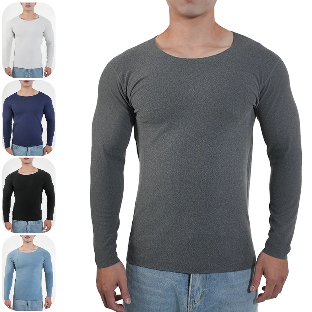 Men Thermal Underwear Long Sle - Undershirt Crew Neck ulasan dan harga
