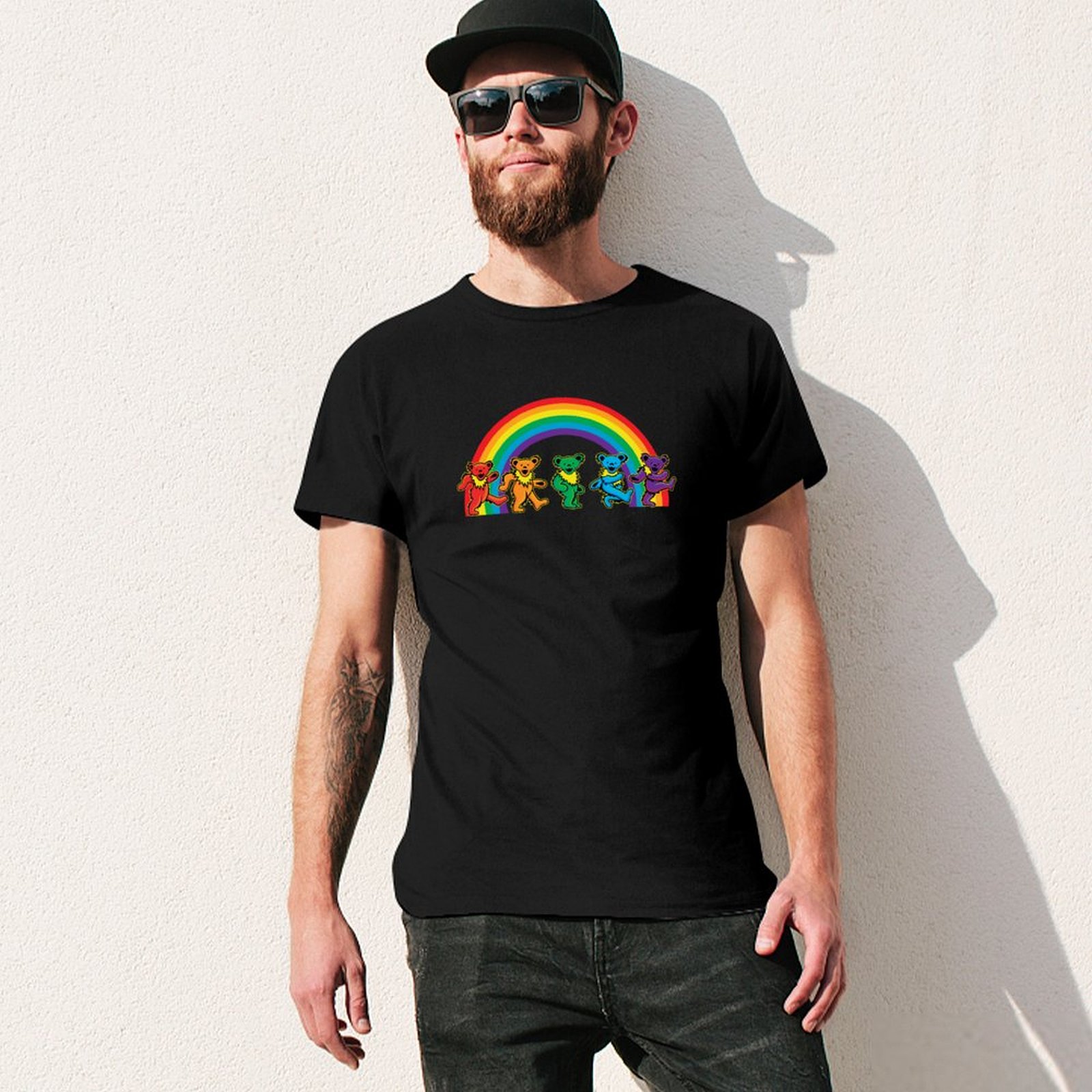 Walking bears under the rainbo - Undershirt Crew Neck ulasan dan harga